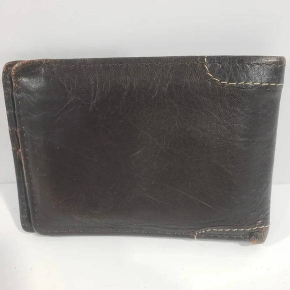 Roots Dark Brown Small Trifold Mens Leather  Wallet. - Picture 3 of 8
